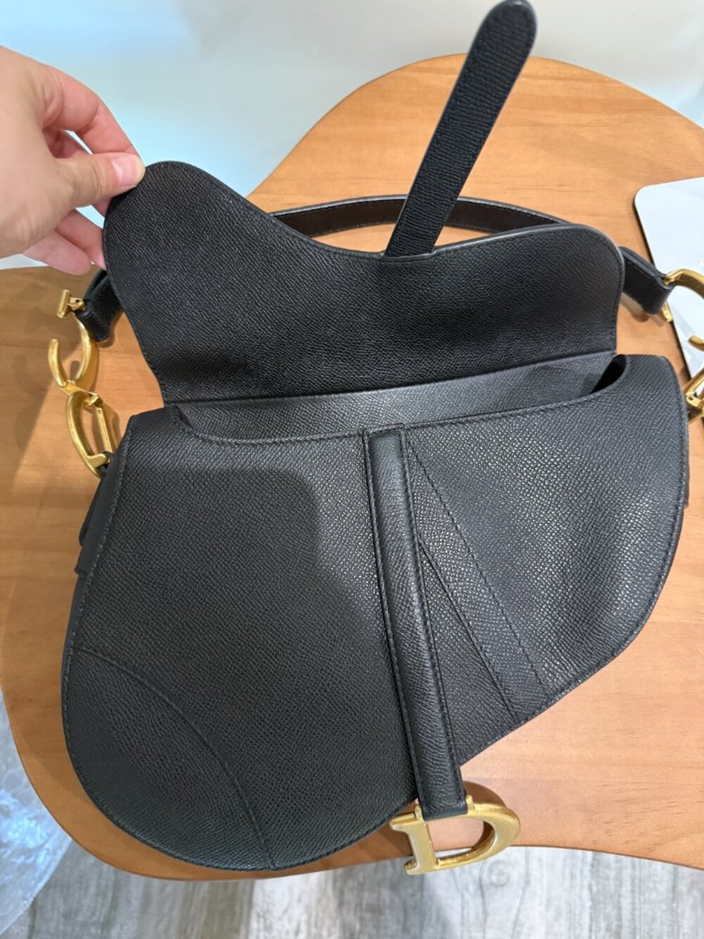 Dior Grained Calfskin Saddle Bag Black Medium - Picture 11 of 14